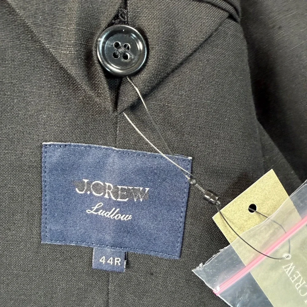 J.Crew Men 44R Ludlow Blazer Black Baird McNutt Irish Linen Cotton CQ523 NEW